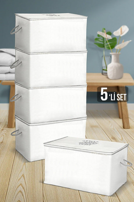 Set of 5 Mega Size Quilt Storage Bag - Chest Type Pillow Quilt Storage Bag 75 X 45 X 45 Cm - Swordslife
