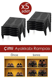 5 Pairs Shoe Organizer Ramp