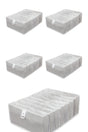 5 Pieces - 8 Section Accordion Drawer and Cabinet Organizer Xl 39x30x14cm - Lined Model - Swordslife