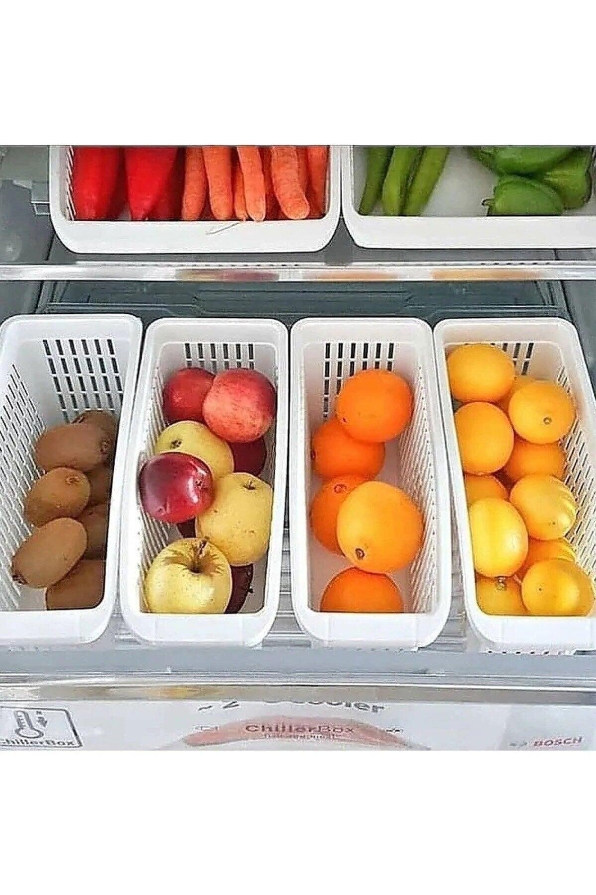 5 Piece Gondola Refrigerator Organizer Vegetable Fruit Basket Kitchen Bathroom Under Counter Organizer - Swordslife