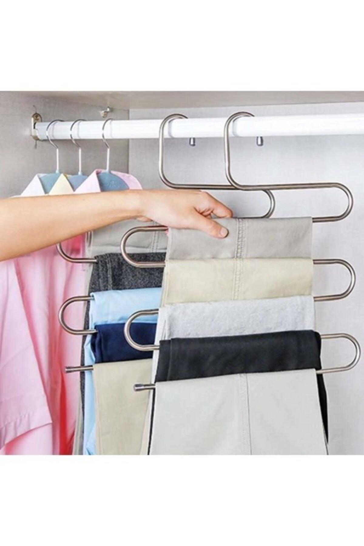 5 Pcs Metal 5 Tier Trousers Scarf Hanger