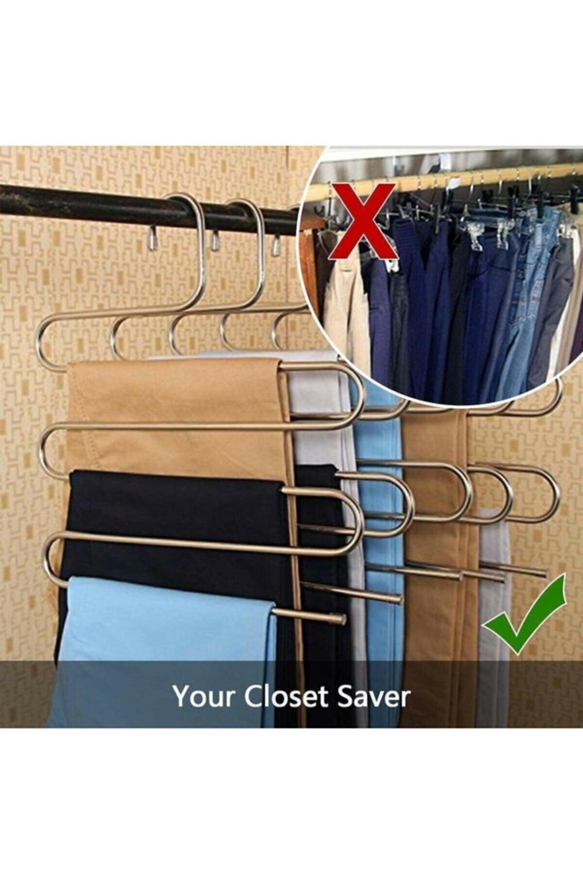 5 Pcs Metal 5 Tier Trousers Scarf Hanger