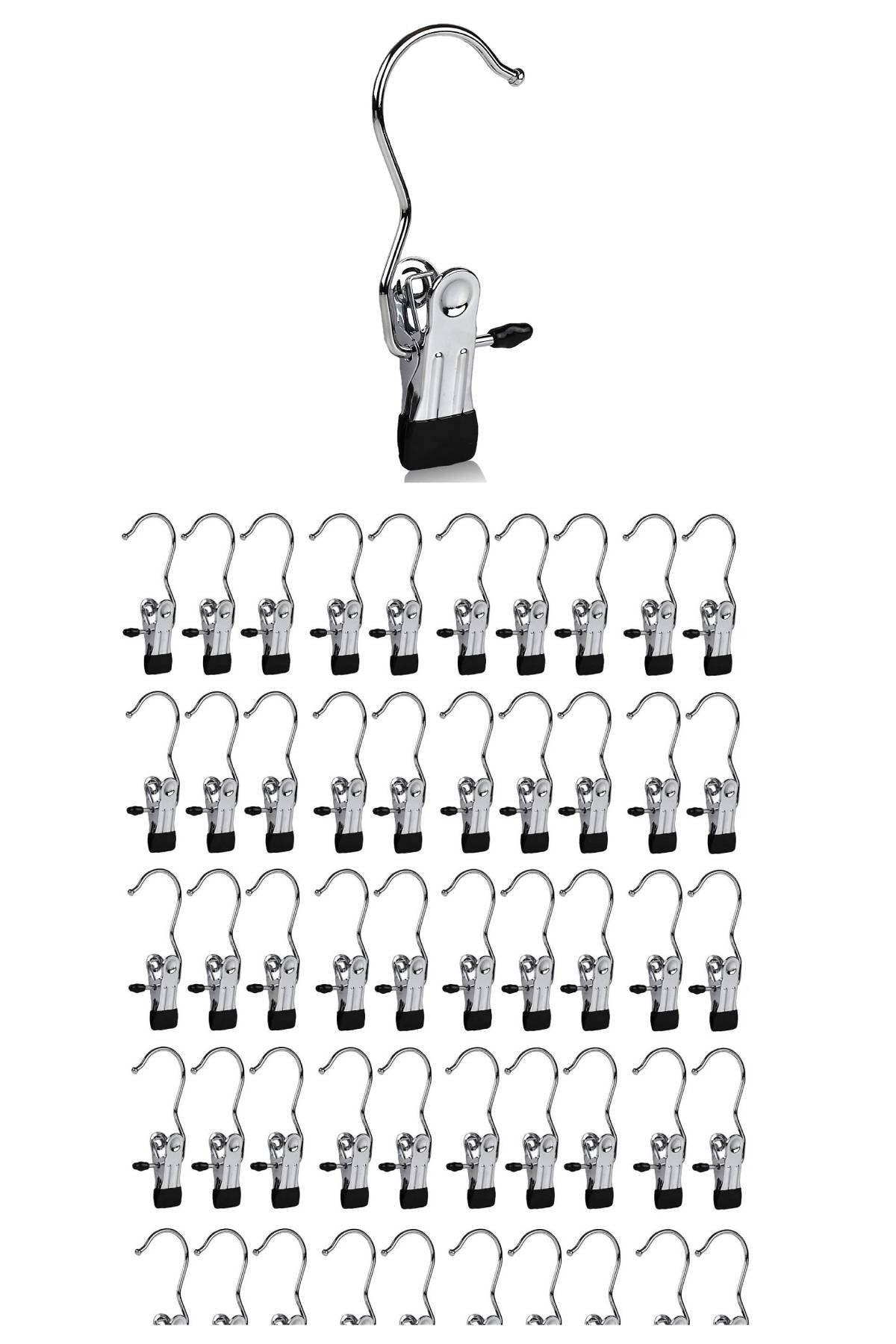 50 Pieces Metal Chrome Plated Scarf Hanger Shawl