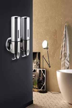 500 ml Tank Double T Pull Stainless Liquid Soap-Shampoo-Shower Gel Dispenser Apparatus - Swordslife