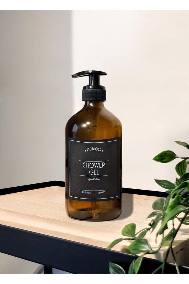 500ml Amber Brown Glass Bottle Shower Gel Black Label - Swordslife