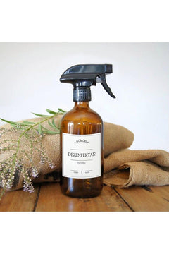 500ml Amber Glass Spray Bottle with Trigger Sprayer for Disinfectants Cleaners and Room Fragrances