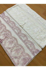 50x90 2-pack 100% Cotton Velvet Bow and Lace Guipure Dowry Hand And Face Towel - Swordslife