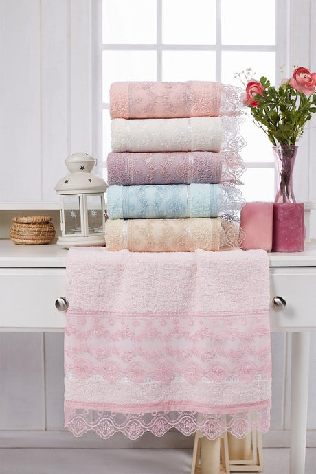 50x90 Guipure 6 Pcs Lacy Towel