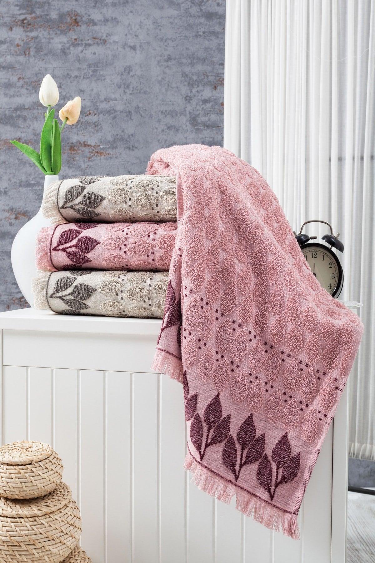 50x90cm 4 Pieces Crepe Detail Fringed Hand And Face Towel - Swordslife