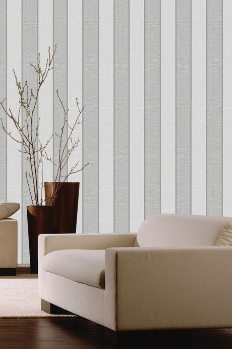 5353 Popular Soft Gray Cream Thick Striped Luxury Wallpaper 5.30 M² - Swordslife