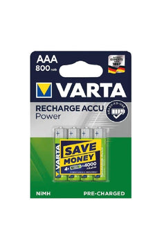 4-pack rechargeable AAA 800mAh thin pen batteries