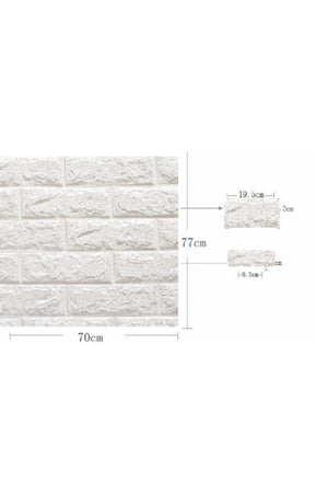 Self Adhesive Foam White Brick Wall Panel 70x77x0.65cm - Swordslife