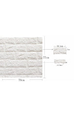 Self Adhesive Foam White Brick Wall Panel 70x77x0.65cm - Swordslife