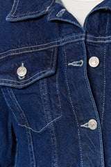 Dark Blue Trucker Crop Denim Jacket TWOSS23CE00033 - Swordslife