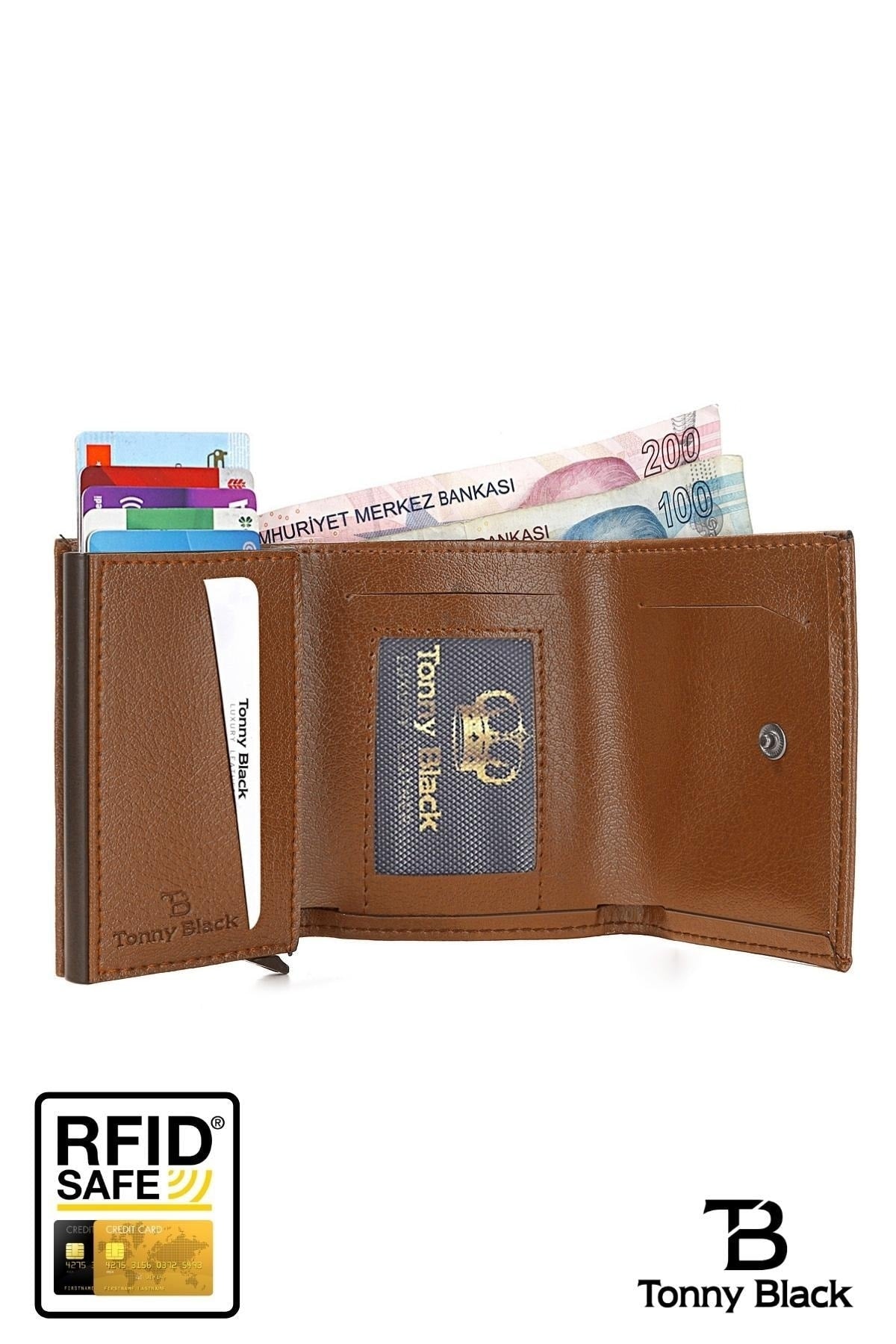 Original Automatische Mechanismus Boxed Rfid Schutz Anti-Diebstahl Geld &amp; Karte Halter Brieftasche