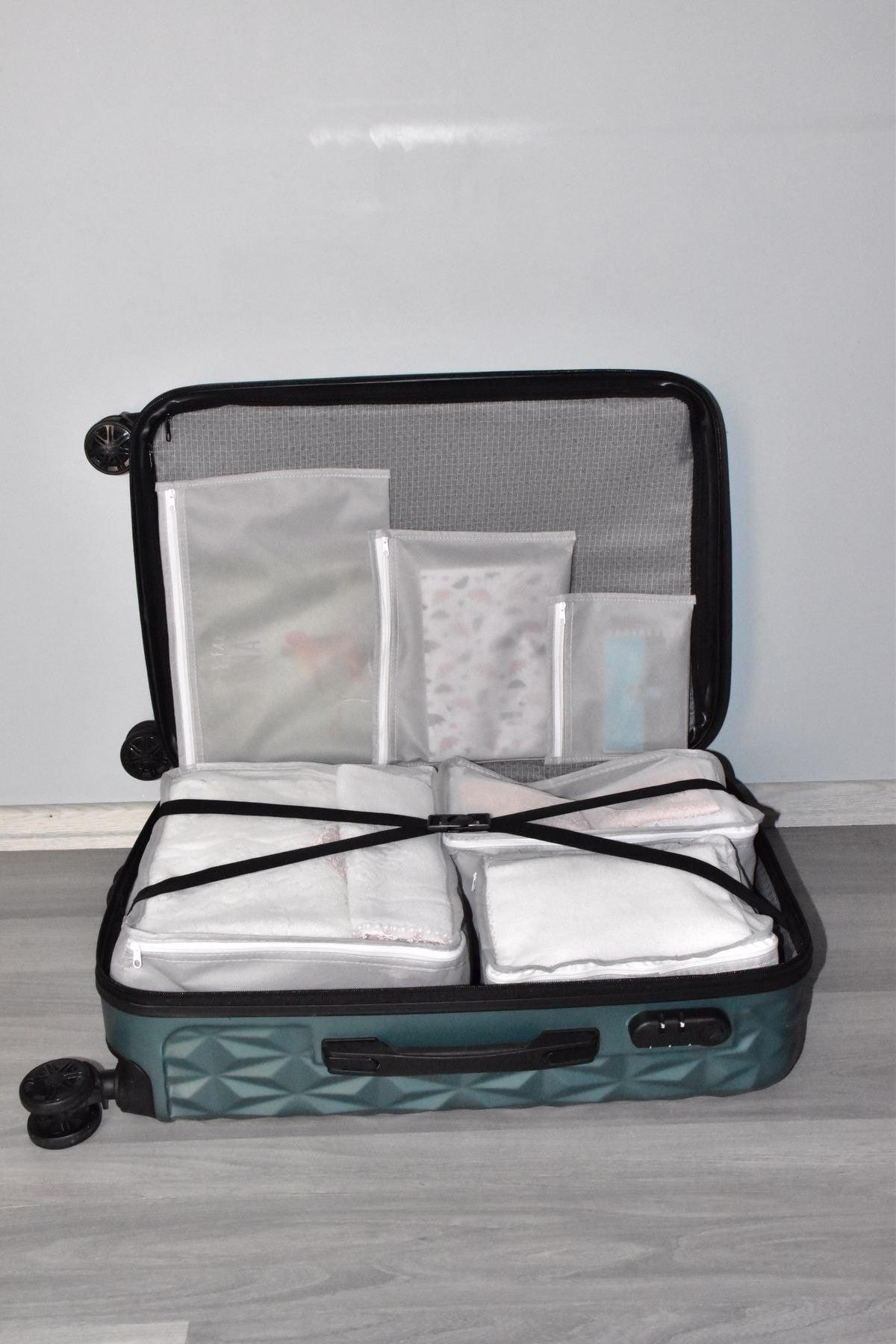 6 Luggage Suitcase Organizer Travel Bag Bag Organizer Organizer Set Gray - Swordslife