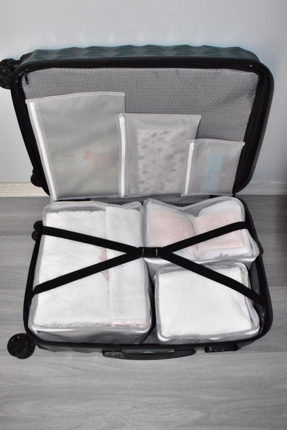 6 Luggage Suitcase Organizer Travel Bag Bag Organizer Organizer Set Gray - Swordslife