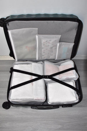 6 Luggage Suitcase Organizer Travel Bag Bag Organizer Organizer Set Gray - Swordslife