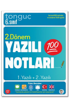 6th grade Turkish written exam preparation guide with term summaries in paperback