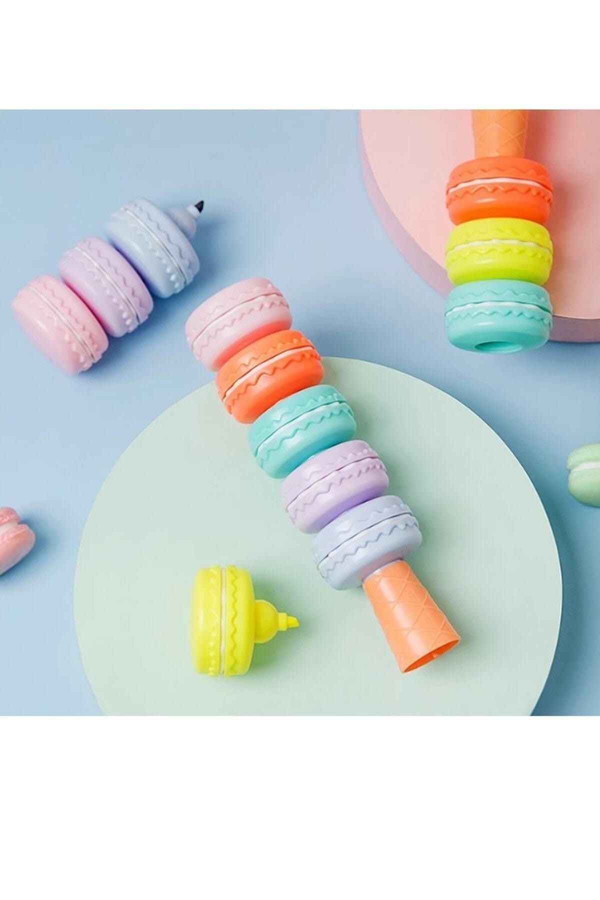 6 Color Macaron Shaped Highlighter Pastel