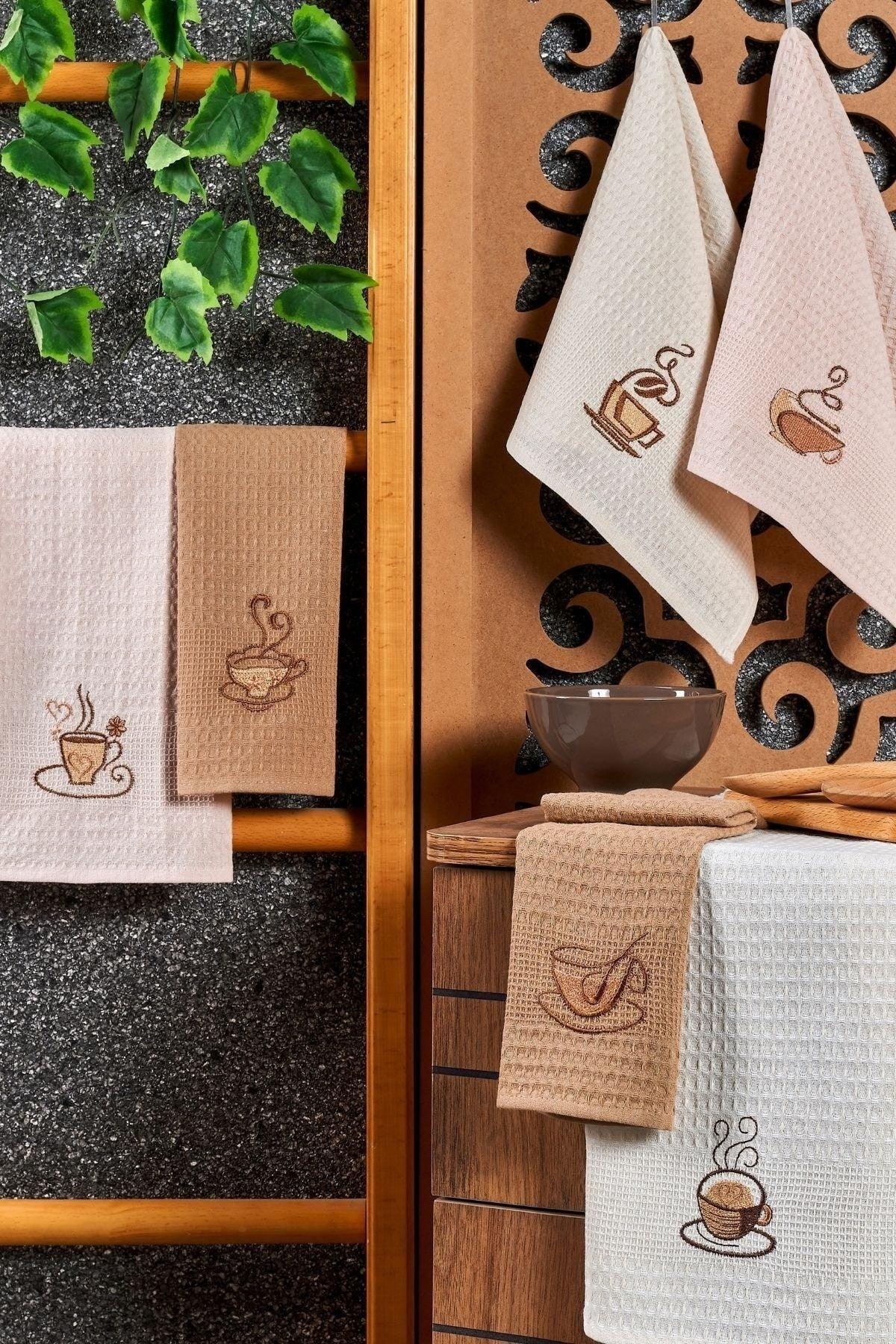 6 Pcs Kitchen Tea Towel Coffee Set 40x60