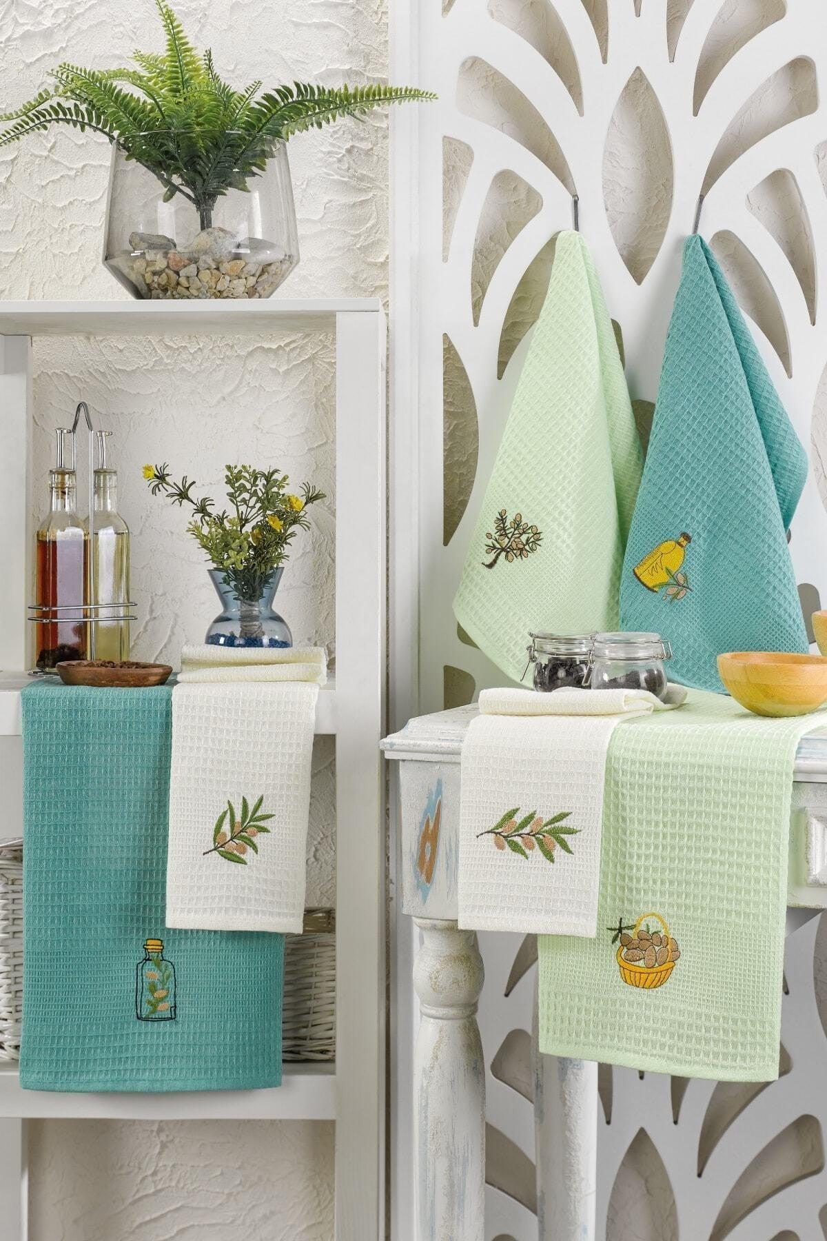 6 Pcs Kitchen Drying Towel Mint Set