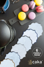 6 COCKTAIL NAPKIN EMBROIDERED LISA LINEN EFFECT (MIXED COLOR) - Swordslife