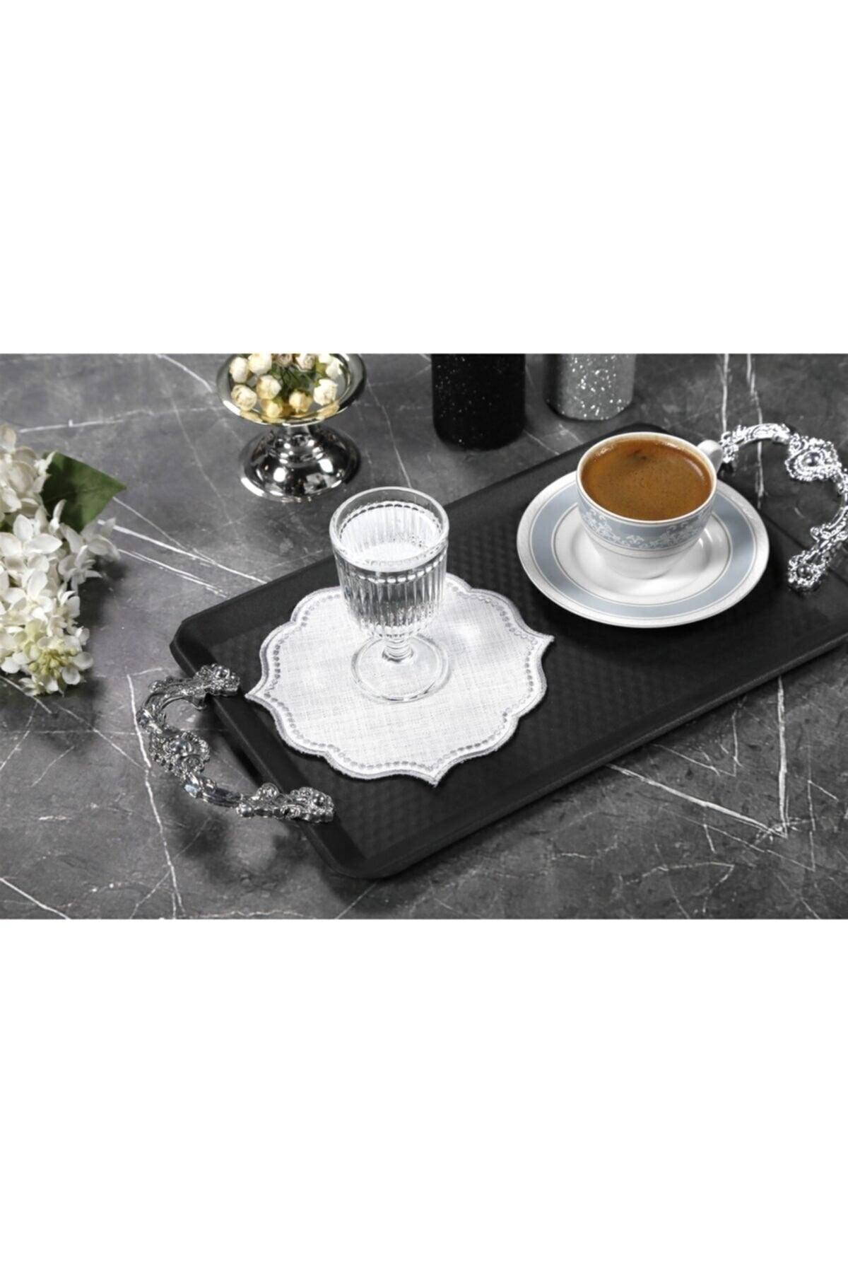 6 COCKTAIL NAPKIN EMBROIDERED LISA LINEN EFFECT (MIXED COLOR) - Swordslife