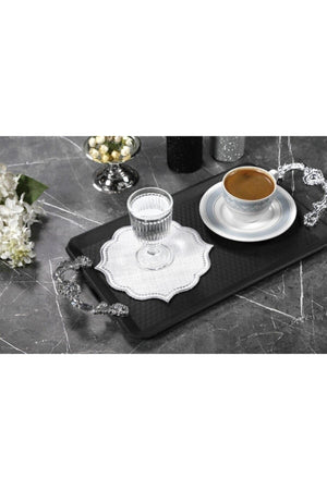 6 COCKTAIL NAPKIN EMBROIDERED LISA LINEN EFFECT (MIXED COLOR) - Swordslife