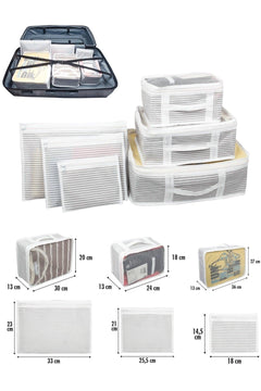 6-piece travel packing cubes set with washable fabric