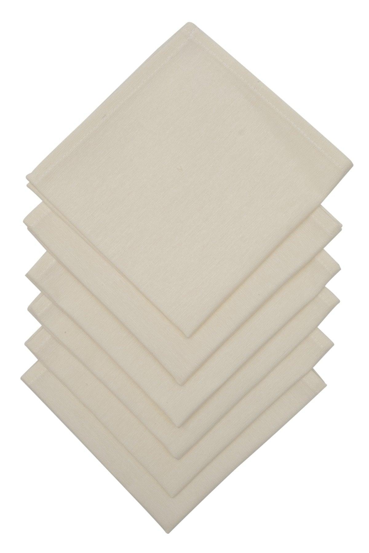 6 Pieces Cream Colored Cloth Service-Presentation Napkin 1st Quality Duck Linen Fabric (MORDER-FREE FABRIC) 33x33 Cm - Swordslife