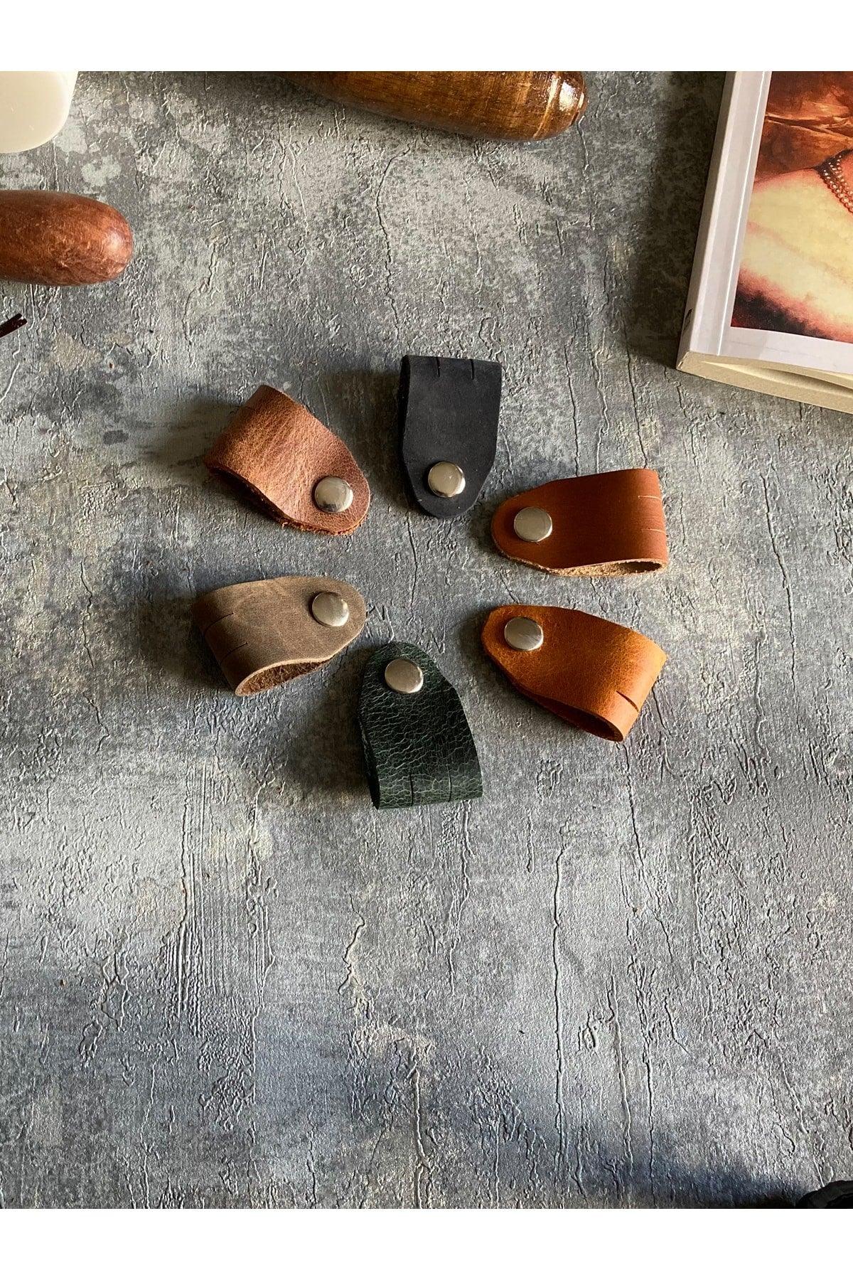 6 Pieces Genuine Leather Cable Holder - Colorful