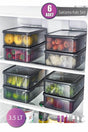Set of 6 Large Size Storage Containers-gray Color 3,5 Lt - Swordslife