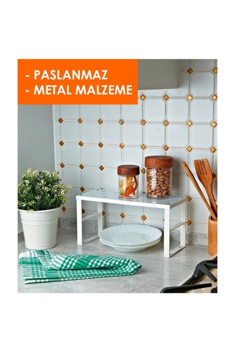 6 Pcs Stainless Metal In-Cabinet Shelf Organizer Kitchen Cabinet Plate Cup Pot Rack Organizer - Swordslife