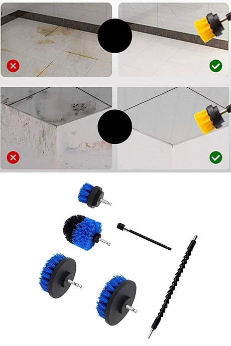 Surface Cleaning Brush Attached to 6-Piece Drill Bit - Swordslife