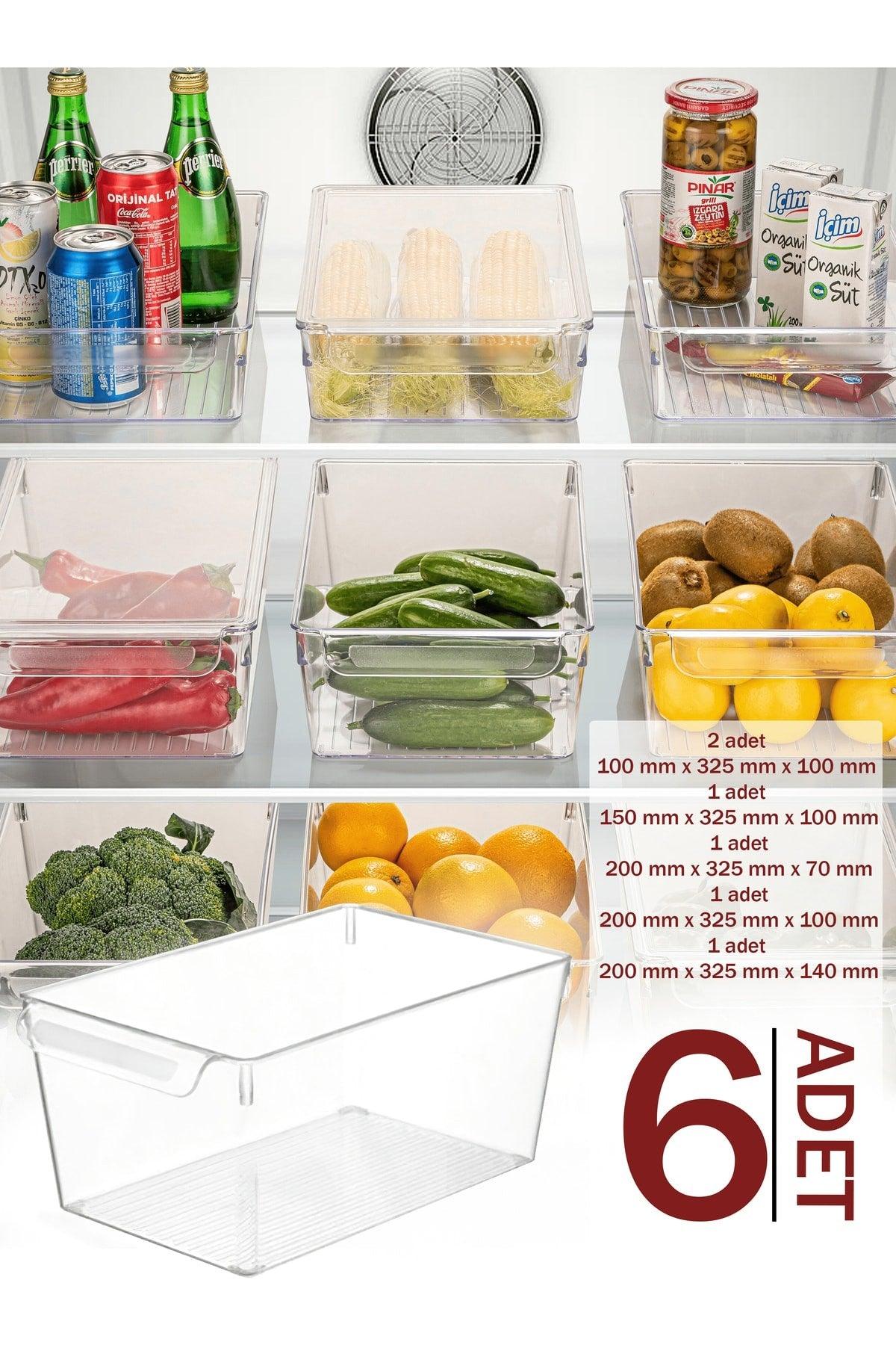 Set of 6 Refrigerator & Cabinet Organizer, Organizer Box - Swordslife
