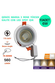 6 Watt Cob 3 Color Led Spot 6500 K White –