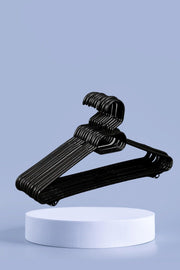60 Pieces Black Plastic Economical Clothes Hanger - Swordslife