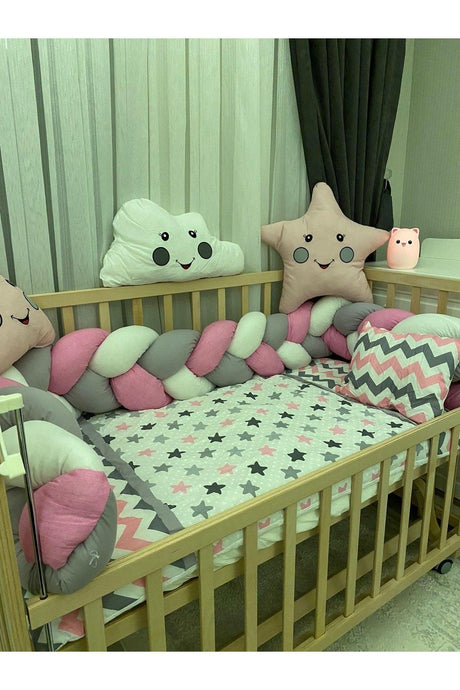 60*120 Knitted Protected Mother's Side Crib And Park Cradle Baby Sleeping Set (Ornamental Pillows Included..) - Swordslife