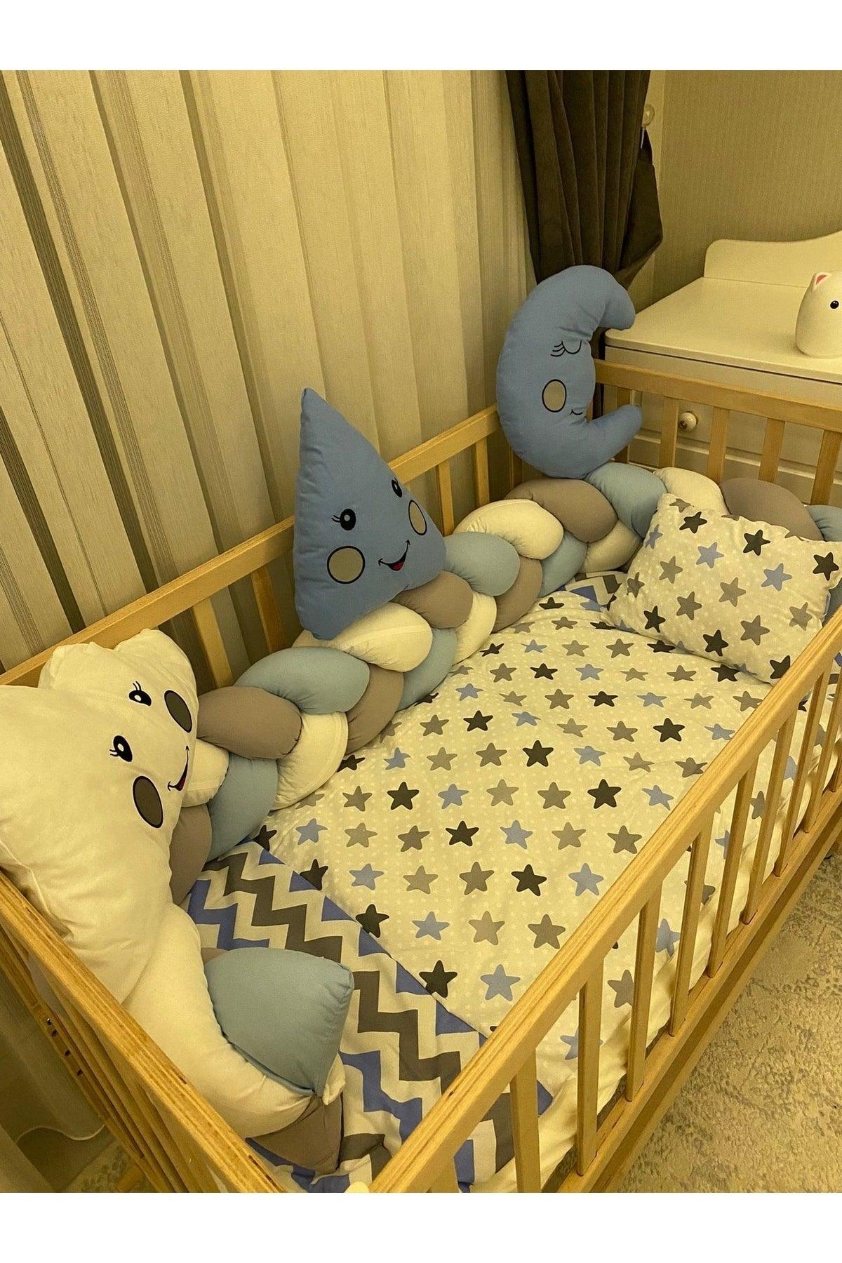 60*120 Knitted Protected Mother's Side Crib And Park Cradle Baby Sleeping Set (Ornamental Pillows Included..) - Swordslife