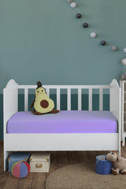 60x120 Lilac Baby Elastic Combed Cotton Bed Sheet 100% Cotton - Swordslife