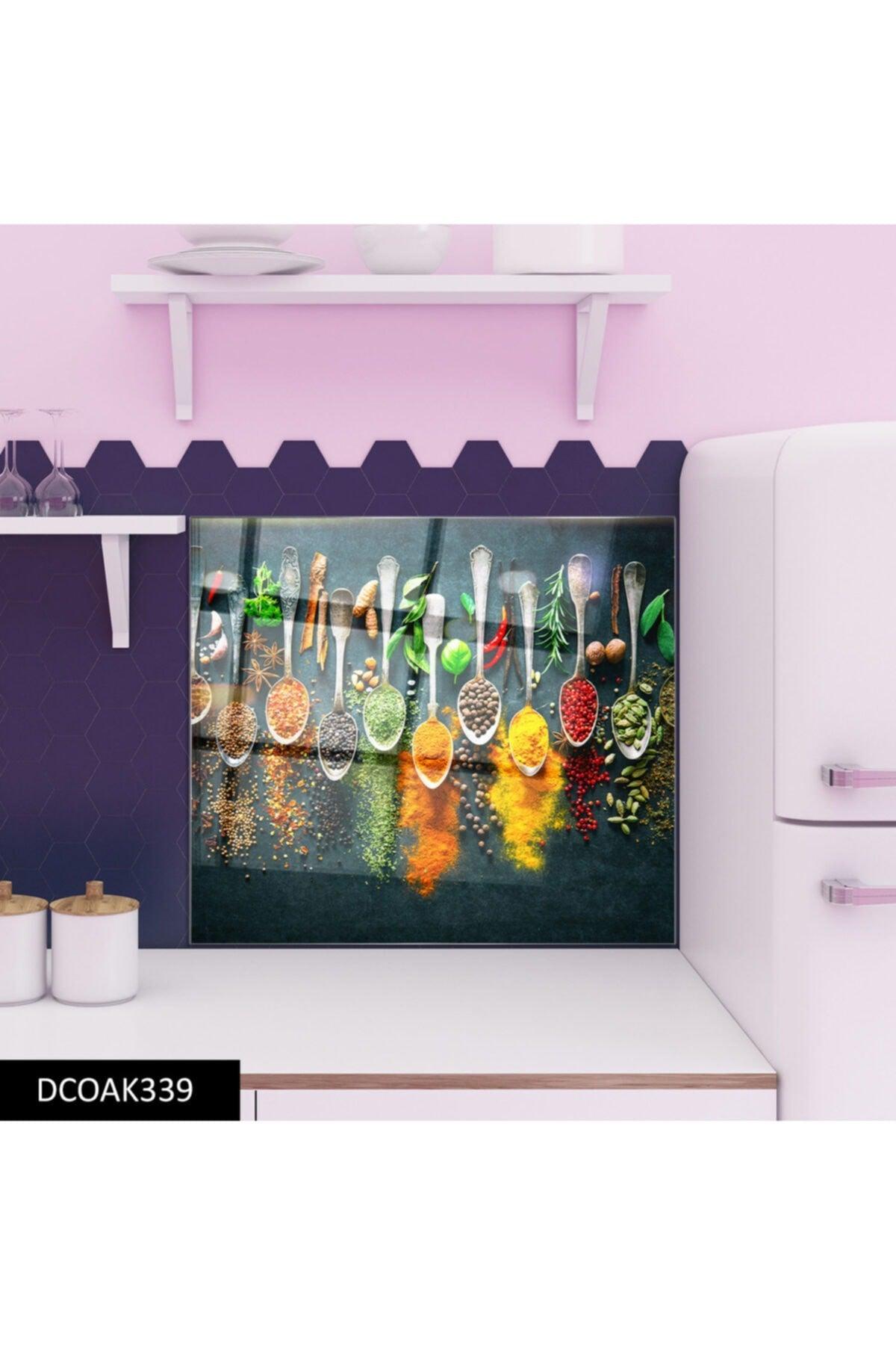60x52 Cm Glass Protector Behind Cooker Countertop Built-in Back Protector | Spice - Swordslife