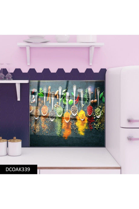60x52 Cm Glass Protector Behind Cooker Countertop Built-in Back Protector | Spice - Swordslife