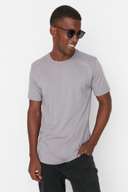 Graues Herren Basic Regular/Normal Fit Rundhals Kurzarm T-Shirt Tmnss22Ts0271