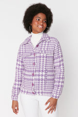 Lilac Buttoned Jacket Cachet Coat TWOAW20MO0118 - Swordslife