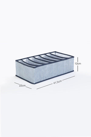 7 Compartment Navy Blue Striped Drawer