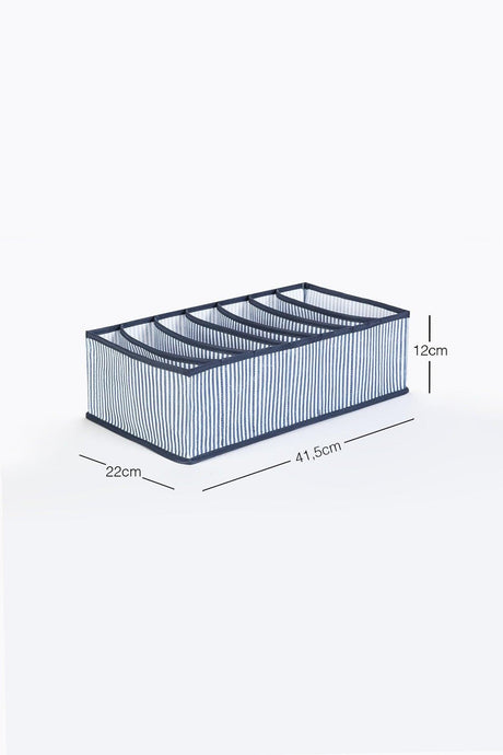 7 Compartment Navy Blue Striped Drawer