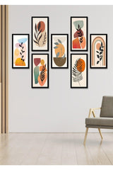 7 Pieces Bohemian Leaves Wall Decor - Painting Set for Living Room Living Bedroom Kitchen Office Entrance - Swordslife