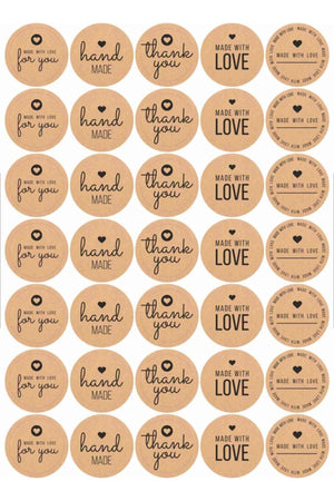 70 Thank You-hand Made Labels