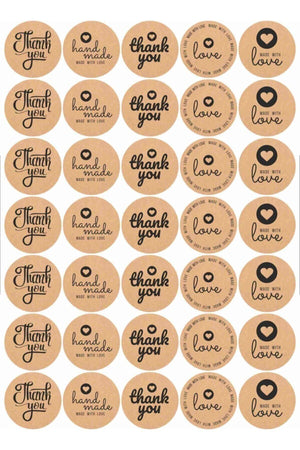 70 Thank You-hand Made Labels